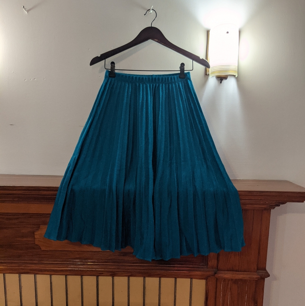 Leslie Fay Teal A-Line Skirt